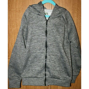 Boys Crunch Time Hoodie Heather Gray Zip Jacket Size 8/10 (M) GUC